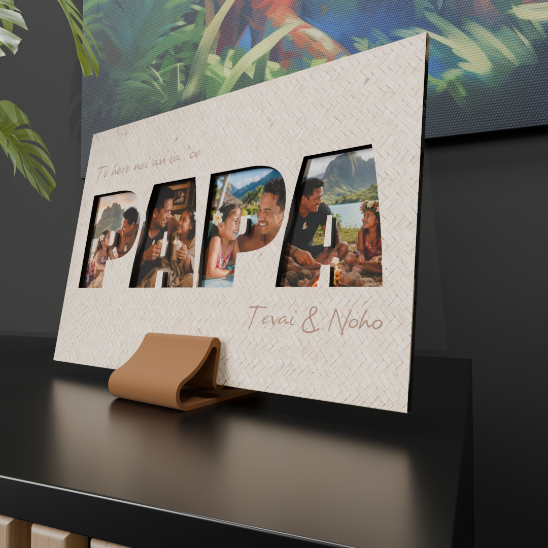 Cadre plexi Papa posé sur bureau — Hakaiki Print