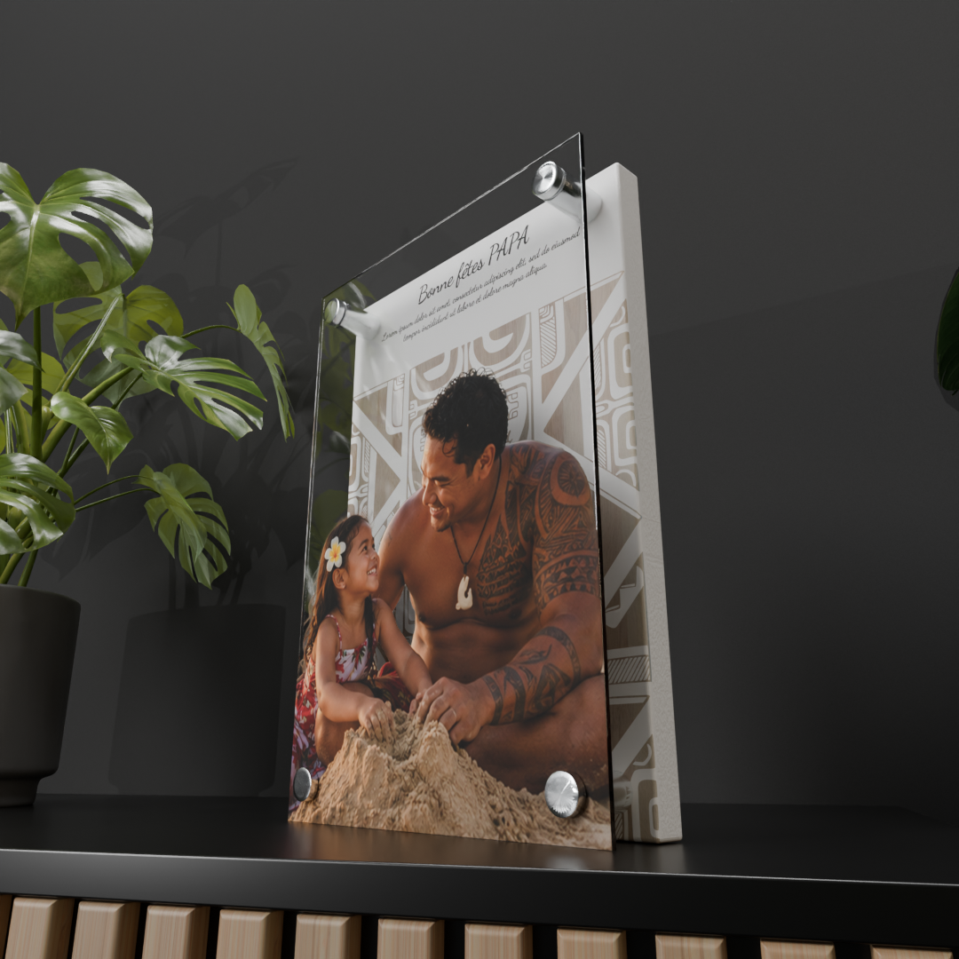 Cadre bois et plexi papa format bureau — atelier Punaauia